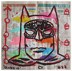 untitled (acrylic & collage on newsprint)